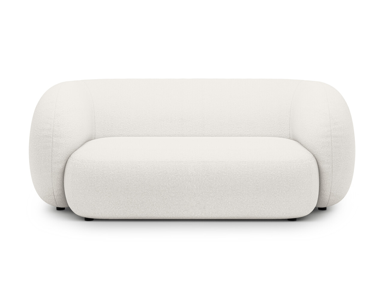 Canapea modulara 2 locuri, Kate, Micadoni Home, 183x99x76 cm, tesatura boucle, alb - imagine 5